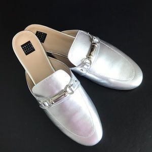Leather Metallic Mules